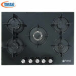 PLAQUE DE CUISSON FRANCO 5 FEUX VITRE NOIR 70 CM FR-454BF