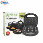 Appareil 3 EN 1 Gaufre, Donuts et Zouza STAR ONE 750W ST-81A