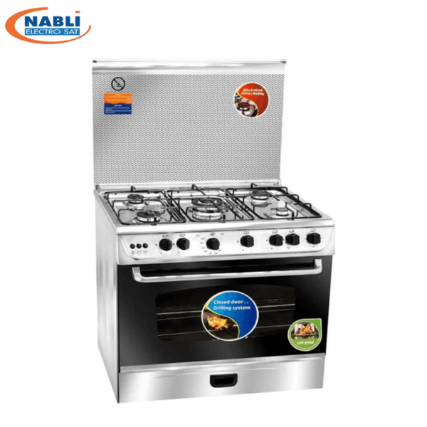 CUISINIERE UNIONAIRE 5F 60/90 INOX FULL OPTION GAS.C6090S3V